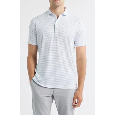 Johnnie-o Michael Stripe Performance Golf Polo In White