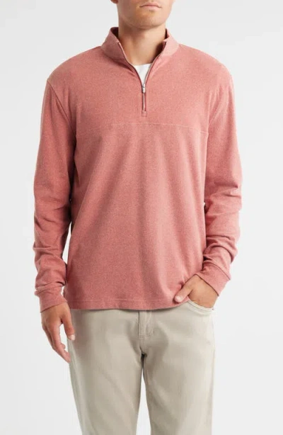 Johnnie-o Mikey Quarter Zip Pullover In Brown