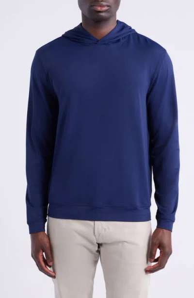Johnnie-o Stretch Cotton Blend Pebble Hoodie In Blue