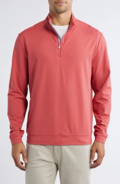 Johnnie-o Motion Performance Quarter Zip In Rouge