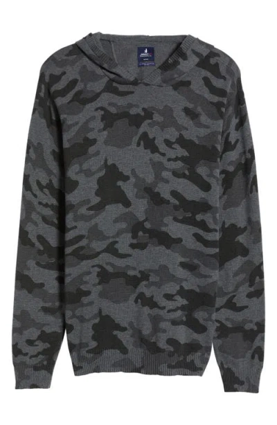 Johnnie-o Neil Camo Hooded Cotton Blend Sweater In Light Gray