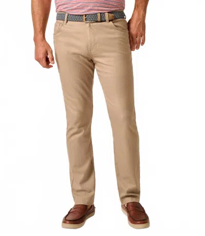 Johnnie-o Newport Pant In Khaki In Brown
