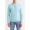 Johnnie-o Niccolo Cashmere Quarter Zip Sweater In Blue