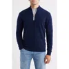 Johnnie-o Niccolo Cashmere Quarter Zip Sweater In Blue