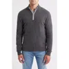 Johnnie-o Niccolo Cashmere Quarter Zip Sweater In Gray