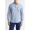 Johnnie-o Olie Plaid Stretch Button-up Shirt In Blue