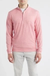 Johnnie-o Pircio Performance Quarter Zip Pullover In Pink