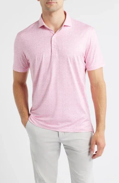 Johnnie-o Popping Tops Beverage Opener Print Featherweight Performance Polo In Pink