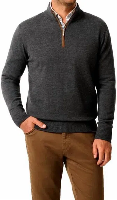Johnnie-o Raynor Merino 1/4 Zip Sweater In Smoke