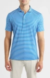 Johnnie-o Rex Stripe Performance Jersey Polo In Blue