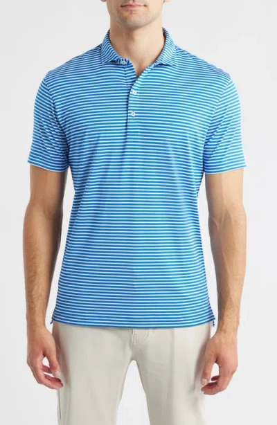 Johnnie-o Rex Stripe Performance Jersey Polo In Blue