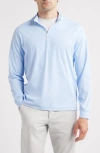 Johnnie-o Robby Performance Quarter Zip Hoodie In Brown