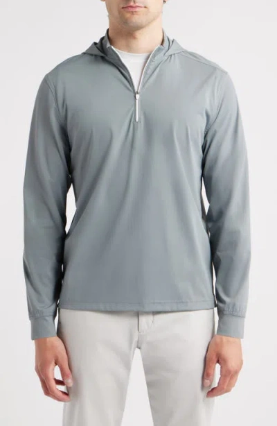 Johnnie-o Robby Performance Quarter Zip Hoodie In Gray
