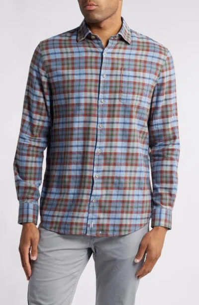 Johnnie-o Roger Plaid Cotton & Lyocell Flannel Button-up Shirt In Maliblu