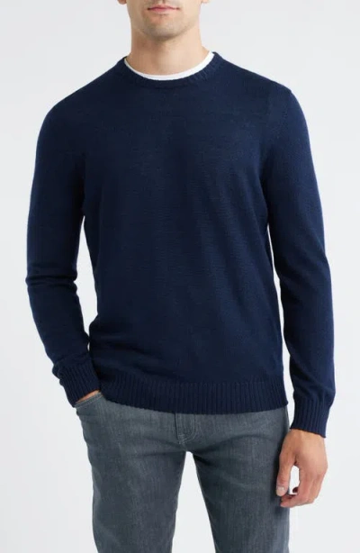 Johnnie-o Ronald Merino Wool Sweater In Blue