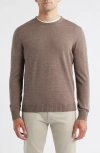 Johnnie-o Ronald Merino Wool Sweater In Brown