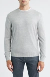 Johnnie-o Ronald Merino Wool Sweater In Gray