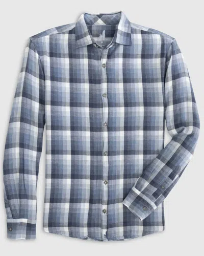 Johnnie-o Roth Featherweight Button Up Shirt In Wake In Blue