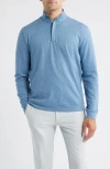 Johnnie-o Rubin Herringbone Quarter Zip In Blue