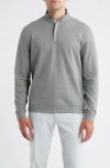 Johnnie-o Rubin Herringbone Quarter Zip In Gray