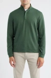 Johnnie-o Rubin Herringbone Quarter Zip In Green