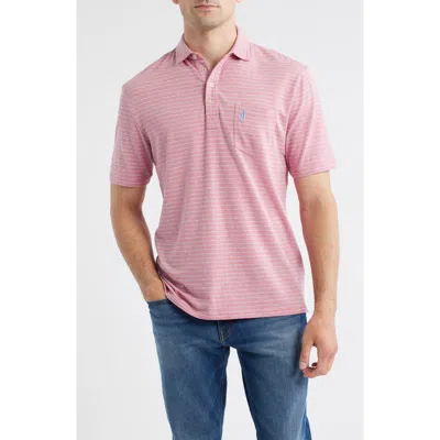 Johnnie-o Ryan Stripe Polo In Pink
