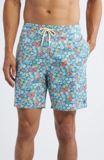 Johnnie-o Secret Garden Swim Trunks In Lake