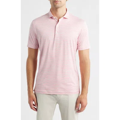 Johnnie-o Seymour Stripe Featherweight Performance Polo In Pink
