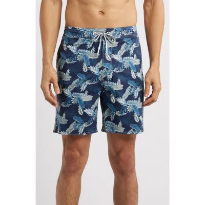 Johnnie-o Shore Haven Swim Trunks In Navy