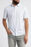 Johnnie-o Spielman Hangin' Out Short Sleeve Knit Button-up Shirt In White