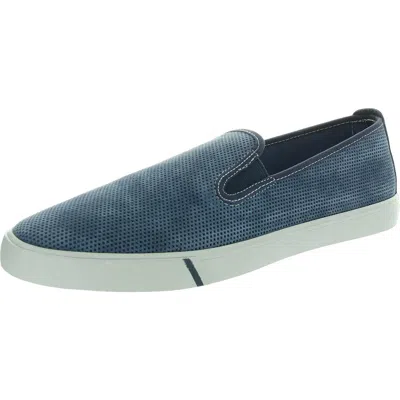 Johnnie-o Stealth Mens Textured Suede Slip-on Shoes In Blue