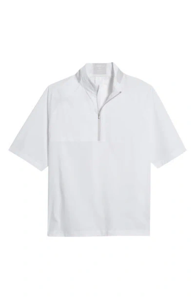 Johnnie-o Stealth Stowable Short Sleeve Pullover Rain Jacket In White