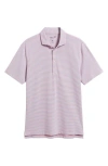 Johnnie-o Stetsons Stripe Performance Polo In Azalea