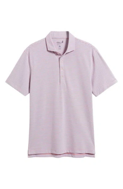 Johnnie-o Stetsons Stripe Performance Polo In Azalea