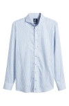 Johnnie-o Stripe Button-up Shirt In Laguna Blue
