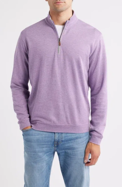 Johnnie-o Sully Quarter Zip Pullover In Brown