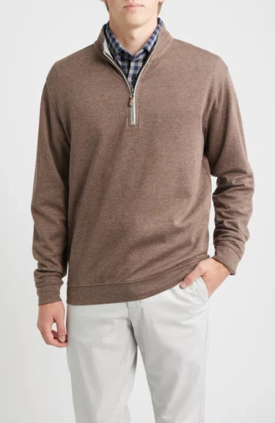 Johnnie-o Sully Quarter Zip Pullover In Brown