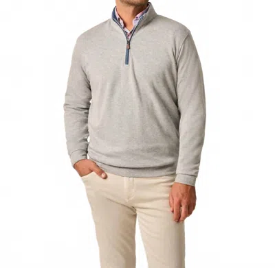 Johnnie-o Sully Quarter Zip Pullover In Grey In Gray