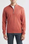 Johnnie-o Sully Quarter Zip Pullover In Orange