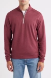 Johnnie-o Sully Quarter Zip Pullover In Red