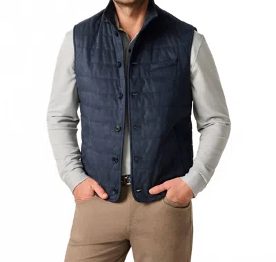 Johnnie-o Sutter Quilted Puffer Vest In Navy In Blue