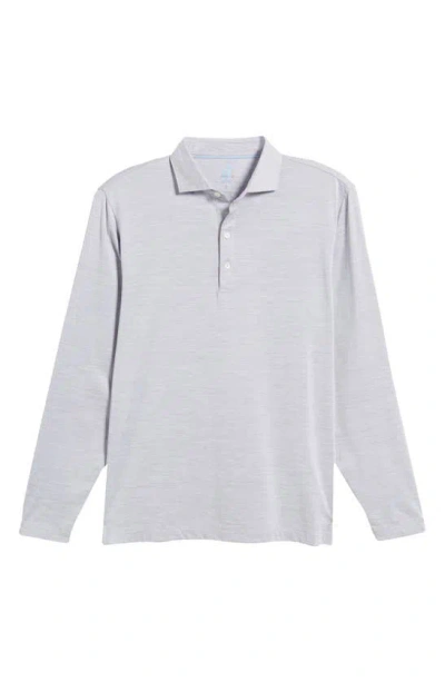 Johnnie-o Swing Long Sleeve Performance Polo In Light Gray