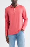 Johnnie-o Swing Long Sleeve Performance Polo In Red