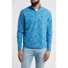 Johnnie-o Talbert Waffle Camo Print Quarter Zip Pullover In Barrels Blue