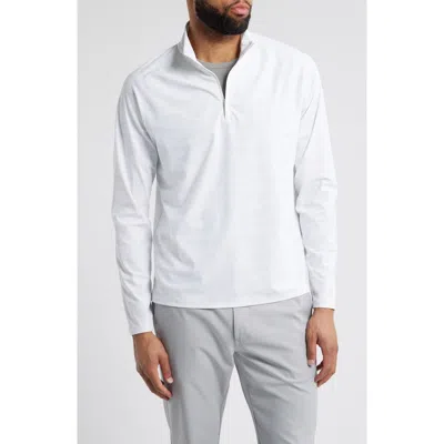 Johnnie-o Talbert Waffle Camo Print Quarter Zip Pullover In White