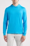 Johnnie-o Talon Prep-formance Long Sleeve Hooded T-shirt In Blue