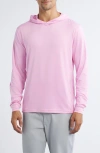 Johnnie-o Talon Prep-formance Long Sleeve Hooded T-shirt In Porto Pink