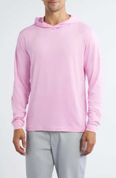 Johnnie-o Talon Prep-formance Long Sleeve Hooded T-shirt In Porto Pink
