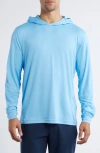 Johnnie-o Talon Prep-formance Long Sleeve Hooded T-shirt In Seychelles