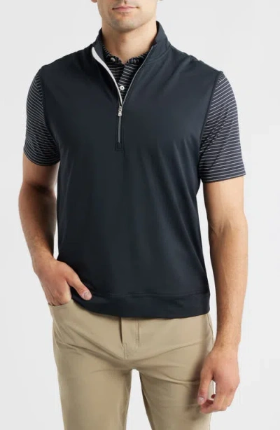 Johnnie-o Torque Quarter-zip Vest In Black